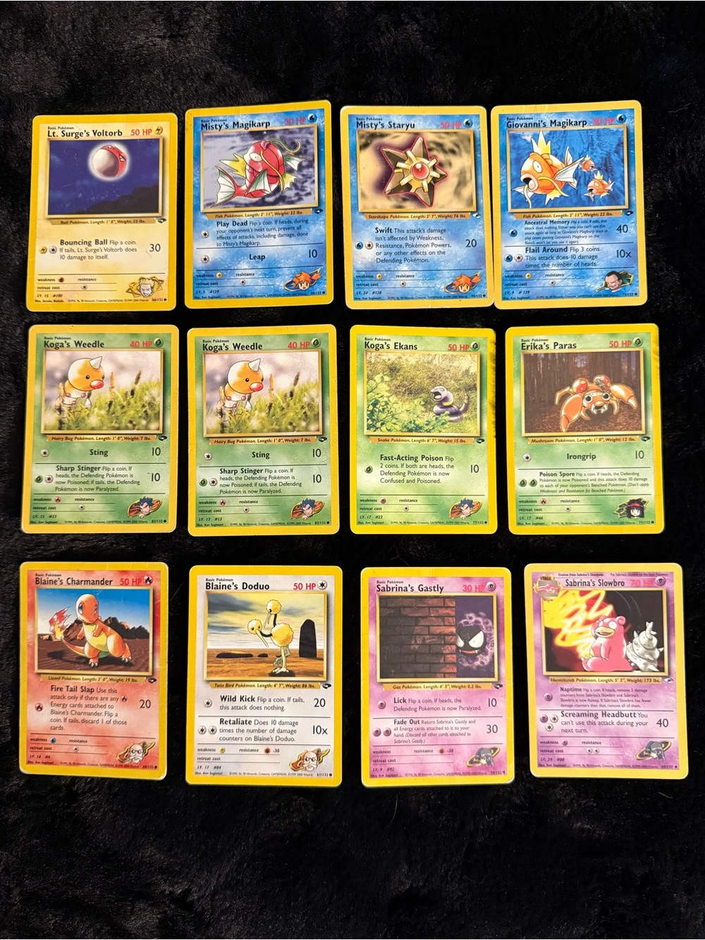 Lot of 12 2000 Pokémon Gym Challenge Cards